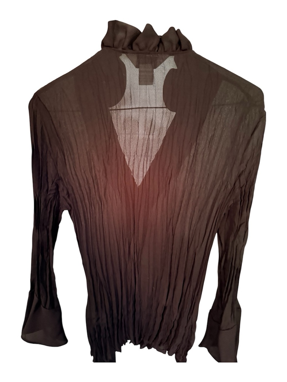 Allison Taylor Brown Ruffled Wrap Blouse - Women’s Sz. M - Picture 2 of 2